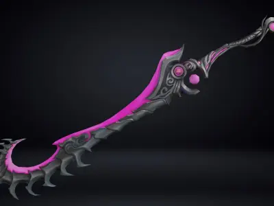 Futuristic Sword Low-poly 3D model 19