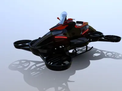 Helix Heli Hoverbike Low-poly 3D model