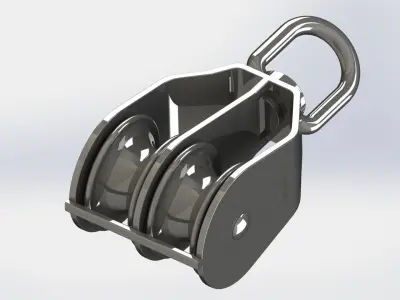 Pulley double block for rope size 32 3D model