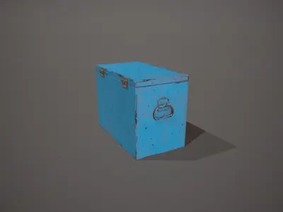 Blue Tool Chest Low-poly 3D model