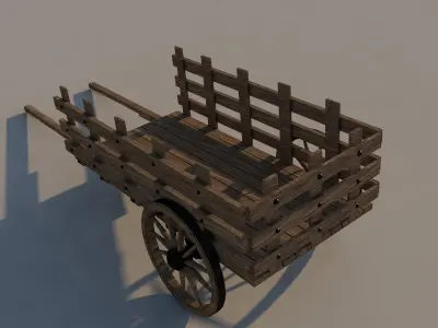 Wooden Cart 3D model purchase