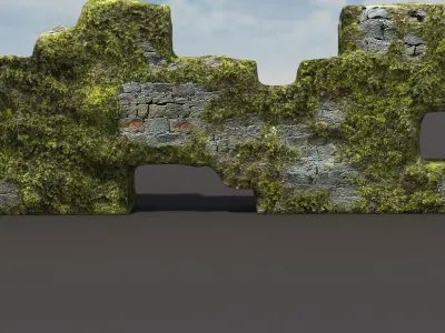 English Castle Ruin 6 Low-poly 3D model