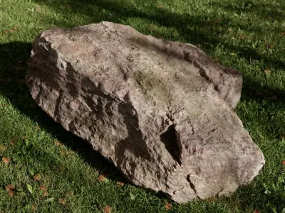  Mottled Angled Large Rock Boulder Model, Red 