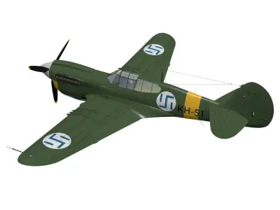 Curtiss P-40M Warhawk 3D model purchase