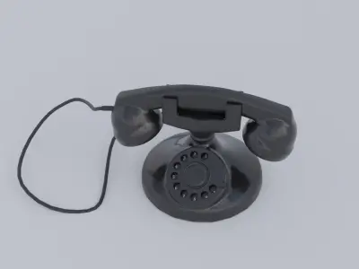Old Telephone Low-poly 3D model