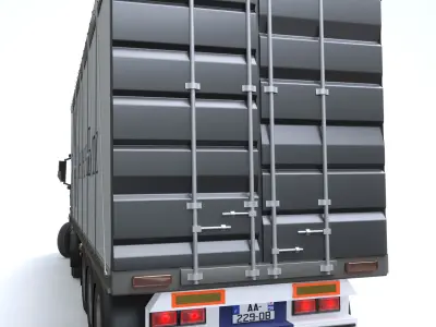 BenzActros mercedes truck with headlights 3D model