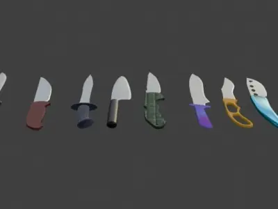 Collection of knifes Free 3D model
