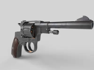 Nagant M1895 Russian Gun - PBR - Low-poly 3D model Low-poly 3D model