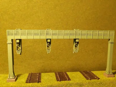 Deutsche Bahn Triple Signal Bridge 1-87 resin 3D print model