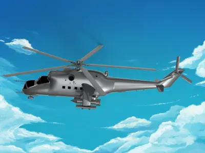 Mil Mi-24 helicopter  3D model