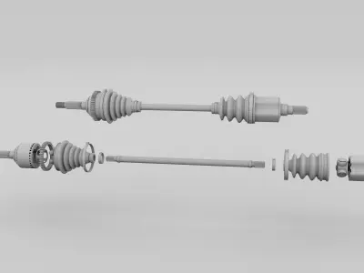 Exploded Half Axle 3D model