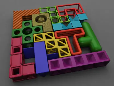 Pentomino mind bending game 3D print model