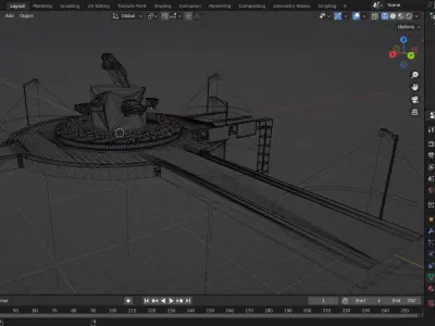 Accident Roundabout Low-poly 3D model