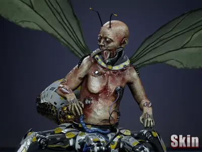 Fantasy Cyborg - Mosquito Low-poly 3D model