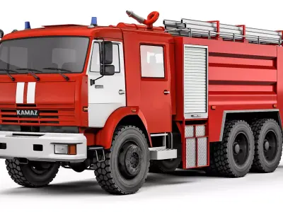 Kamaz 53229 AC-60 firetruck 2016 3D model