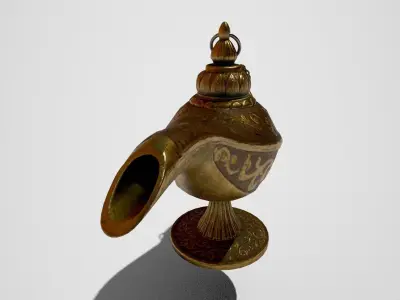 vintage the Genie lamp PBR low poly Low-poly 3D model