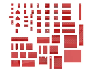 TwindBricks3D - 62 Bricks Slope collection 3D print model