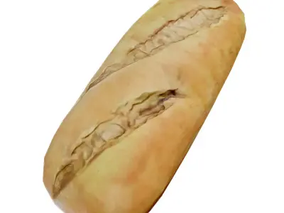 Fresh small bread Low-poly 3D model