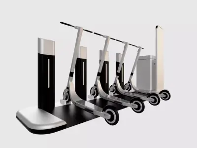Electric Scooter Design with Parking Stand 3D model