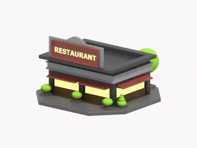 Restaurant 3D Illustration 3D model