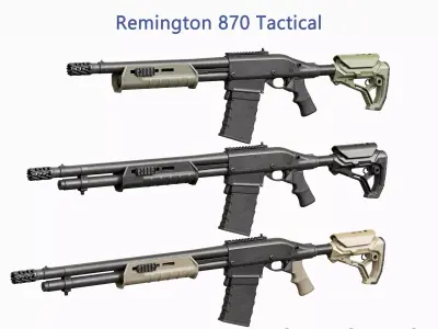 Remington 870 Modular Tactical Shotgun 3D Model Pack