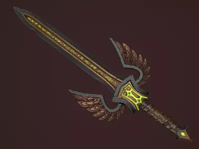 Rune sword Low-poly 3D model purchase