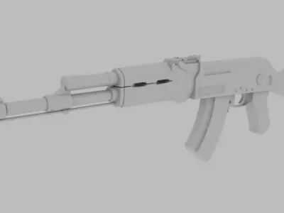 AK 47 rifle gun low poly  Free low-poly 3D model
