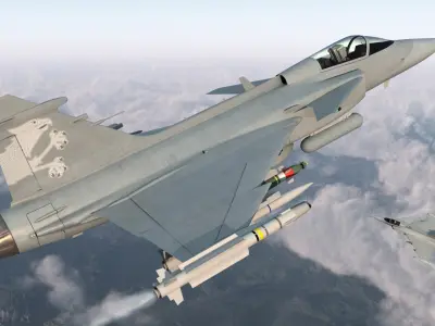  Fighter Aircraft Saab JAS 39 Gripen Rigged 