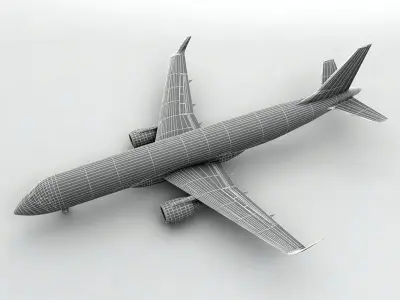 Embraer ERJ 190 - Generic White Low-poly 3D model