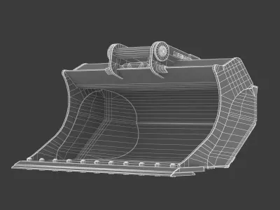 Liebherr Godet PL02 Grading Bucket 3D model