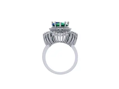 Pear Art Deco Ring 3D print model 12