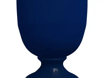 Antique Blue and White Porcelain Goblet Low-poly 3D model