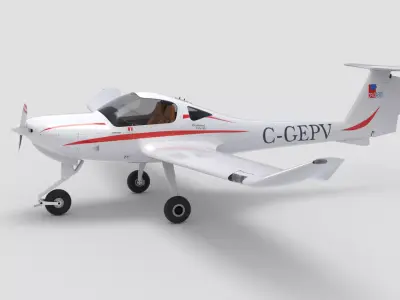 Aircraft Diamond DA20 C1 Low-poly 3D model