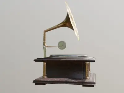 Antique Phonograph Gramophone  Low-poly 3D model