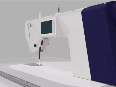 industrial low poly sewing machine Low-poly 3D model