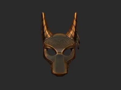 antique dog mask-decoration-for 3d printer-high poly model 3D print model