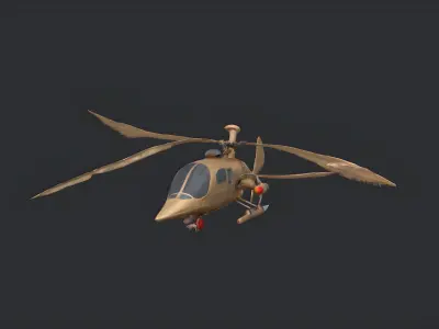 Premium Low Poly Sparrow Themed Helicopter 3D model