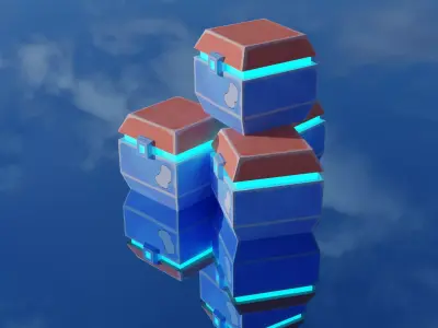 Sci Fi Painted Crates Low-poly 3D model