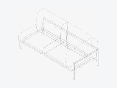Furniture - Sofa - Contemporary - Oak - - Sofa - Left Low-poly 3D model