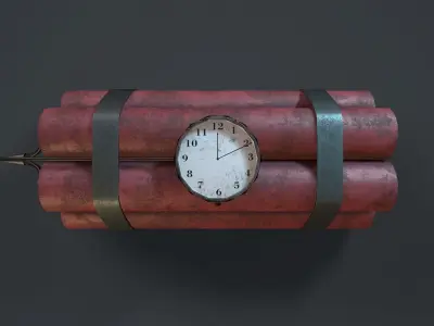 dynamite grenade Low-poly 3D model