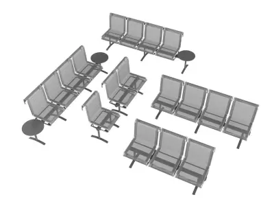 Waiting Room Chair Collection 3D Model Pack