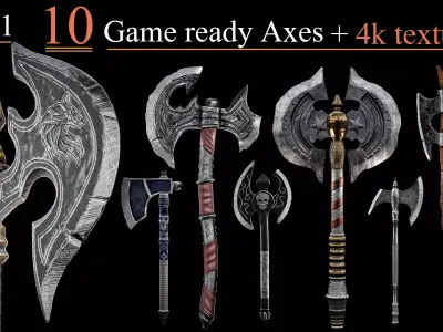 Game Ready Axe PBR Low Poly  01 Low-poly 3D model