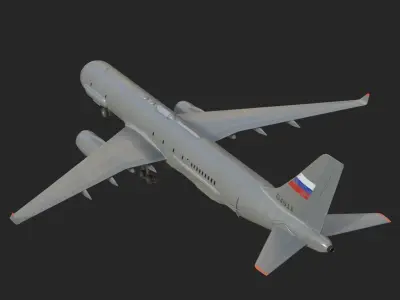 Russian Air Force Tu-214R Reconnaissance aircraft Tu214R Ty214R Low-poly 3D model