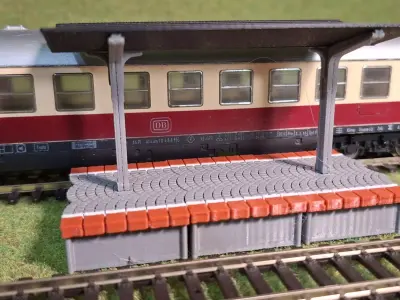 Double Edge Platform Roof1 1-87 FDM color 3D print model
