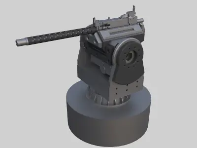 Close defense machine gun 3D model