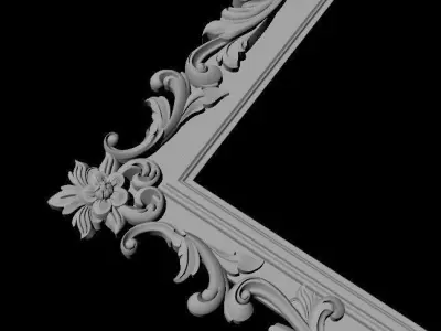 mirror ornate gold frame 3D model