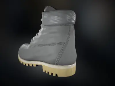 Gray Timberland Boots Low-poly 3D model