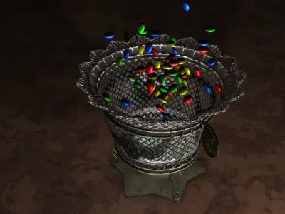 Retro  Candy Bowl  bronze crystal  3D model