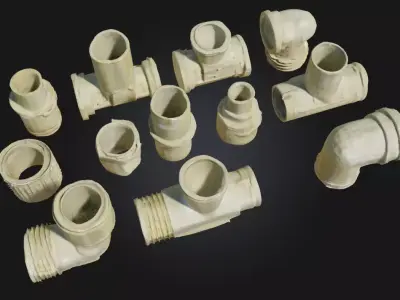 Plumbing Fittings Collection Versatile Pipe Connectors 3D model