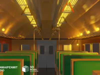 THE TRAIN with seats 3D model